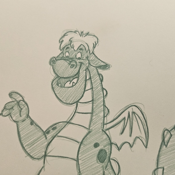 Disney Elliott Pete's Dragon Drawing/Sketch Animation Art Signed - Picture 3 of 6